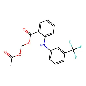 Benzoic acid, 2-((3-(trifluoromethyl)phenyl)amino)-, acetyloxymethyl ester structure