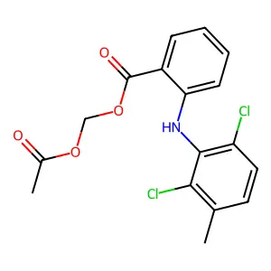 Benzoic acid, 2-((2,6-dichloro-3-methylphenyl)amino)-, (acetyloxy)methyl ester structure