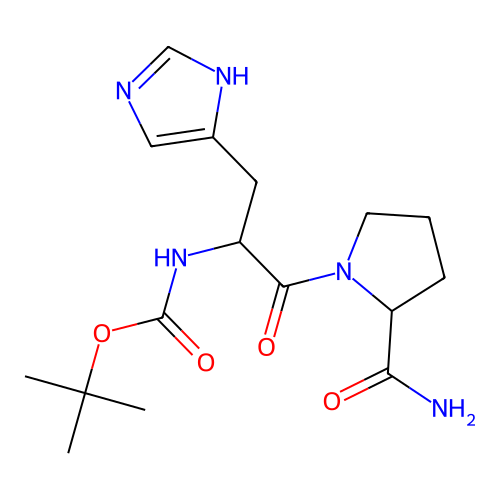 Prolinamide, N-[(1,1-dimethylethoxy)carbonyl]histidyl- structure