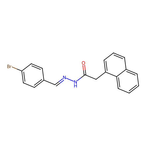N-[(4-bromophenyl)methylideneamino]-2-naphthalen-1-ylacetamide structure