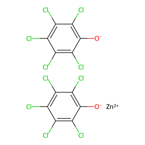 Zinc bis(pentachlorophenolate) structure