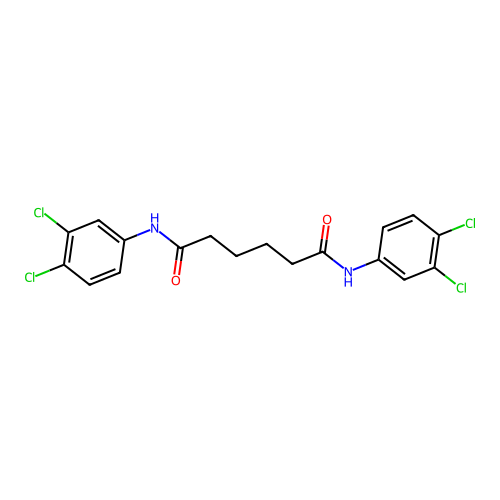 N,N'-bis(3,4-dichlorophenyl)hexanediamide structure
