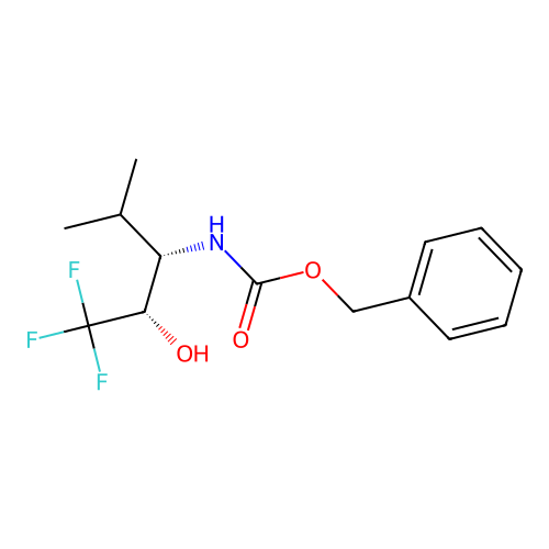 Benzyl ((2S,3S)-1,1,1-trifluoro-2-hydroxy-4-methylpentan-3-yl)carbamate structure