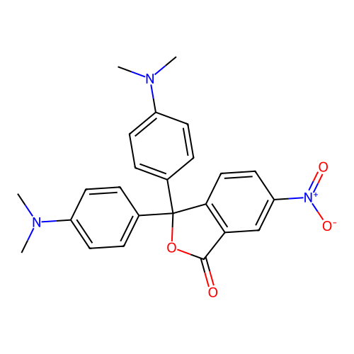 3,3-bis[4-(dimethylamino)phenyl]-6-nitro-2-benzofuran-1(3H)-one structure