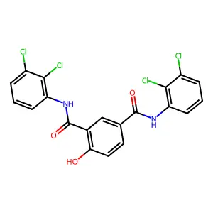 Isophthalanilide, 4-hydroxy-2',2'',3',3''-tetrachloro- structure