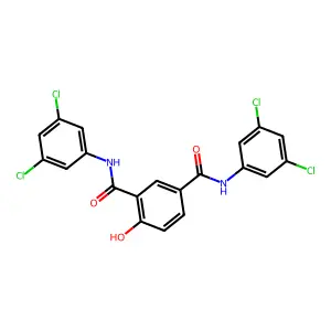 Isophthalanilide, 4-hydroxy-3',3''5',5''-tetrachloro- structure