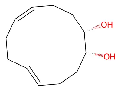 Cyclododeca-5,9-diene-1,2-diol structure