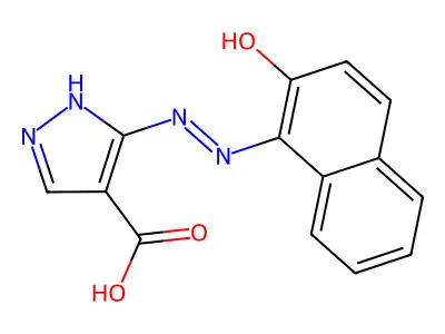 Pyrazolo(5-azo-1-(2-hydroxynaphthalene))-4-carboxylic acid structure