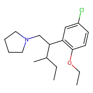 Pyrrolidine, 1-(beta-(sec-butyl)-5-chloro-2-ethoxyphenethyl)- structure