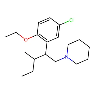 Piperidine, 1-(beta-sec-butyl-5-chloro-2-ethoxyphenethyl)- structure