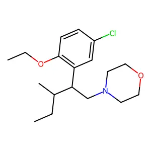 Morpholine, 4-(beta-(sec-butyl)-5-chloro-2-ethoxyphenethyl)- structure
