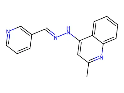 2-methyl-N-(pyridin-3-ylmethylideneamino)quinolin-4-amine structure