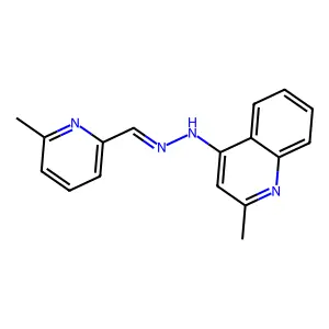 2-methyl-N-[(6-methylpyridin-2-yl)methylideneamino]quinolin-4-amine structure