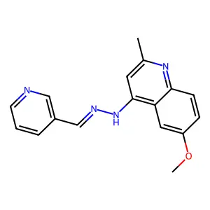 6-methoxy-2-methyl-N-(pyridin-3-ylmethylideneamino)quinolin-4-amine structure