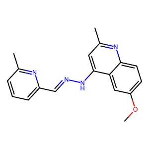 6-methoxy-2-methyl-N-[(6-methylpyridin-2-yl)methylideneamino]quinolin-4-amine structure