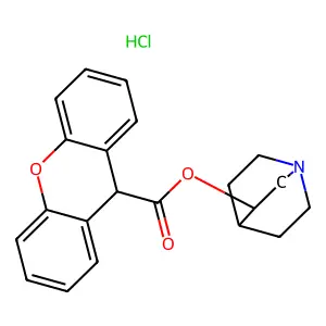 Xanthene-9-carboxylic acid, 3-quinuclidinyl ester, hydrochloride structure