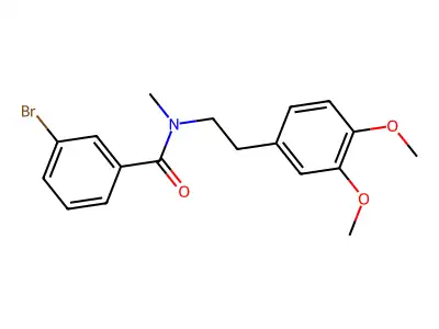 3-bromo-N-[2-(3,4-dimethoxyphenyl)ethyl]-N-methylbenzamide structure