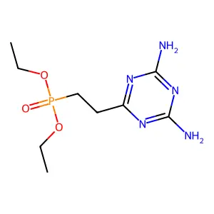 Diethyl (2-(4,6-diamino-1,3,5-triazin-2-yl)ethyl)phosphonate structure