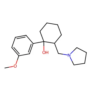 Cyclohexanol, 1-(m-methoxyphenyl)-2-(1-pyrrolidinylmethyl)- structure