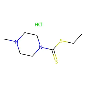 1-Piperazinecarbodithioic acid, 4-methyl-, ethyl ester, monohydrochloride structure