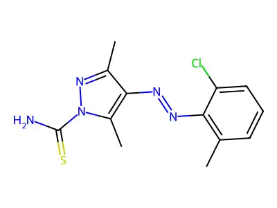 4-[(2-Chloro-6-methylphenyl)diazenyl]-3,5-dimethylpyrazole-1-carbothioamide structure