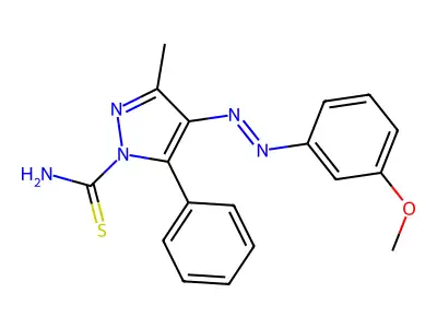 4-[(3-Methoxyphenyl)diazenyl]-3-methyl-5-phenylpyrazole-1-carbothioamide structure