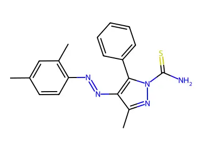 4-[(2,4-Dimethylphenyl)diazenyl]-3-methyl-5-phenylpyrazole-1-carbothioamide structure