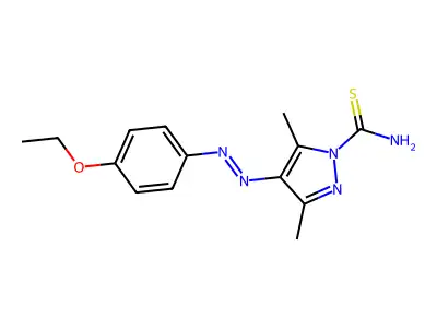 4-[(4-Ethoxyphenyl)diazenyl]-3,5-dimethylpyrazole-1-carbothioamide structure
