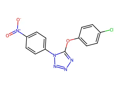 5-(4-chlorophenoxy)-1-{4-nitrophenyl}-1H-tetraazole structure