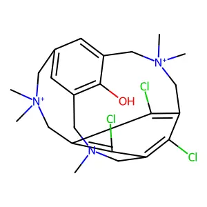8,10,21-Trichloro-2-hydroxy-5,5,13,13,18-pentamethyl-5,13,18-triazatetracyclo[7.7.3.1~3,15~.1~7,11~]henicosa-1,3(20),7(21),8,10,15-hexaene-5,13-diium structure
