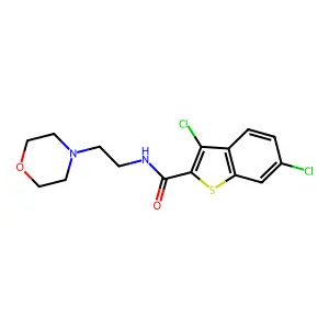 3,6-dichloro-N-(2-morpholinoethyl)benzo[b]thiophene-2-carboxamide structure
