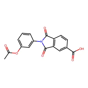 2-(3-Acetoxyphenyl)-1,3-dioxoisoindoline-5-carboxylic acid structure