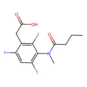 Acetic acid, (3-(N-methylbutyramido)-2,4,6-triiodophenyl)- structure