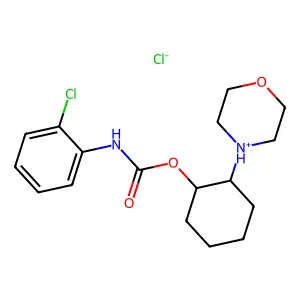 Carbanilic acid, o-chloro-, 2-morpholinocyclohexyl ester, monohydrochloride structure