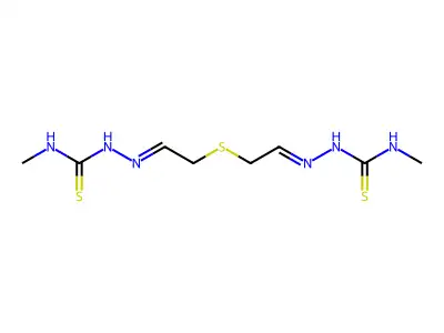 Acetaldehyde, thiodi-, bis(4-methyl-3-thiosemicarbazone) structure