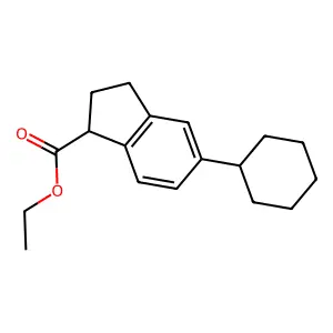 1-Indancarboxylic acid, 5-cyclohexyl-, ethyl ester, (+-)- structure