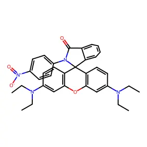 3',6'-Bis(diethylamino)-2-(4-nitrophenyl)spiro[isoindole-1,9'-xanthene]-3-one structure