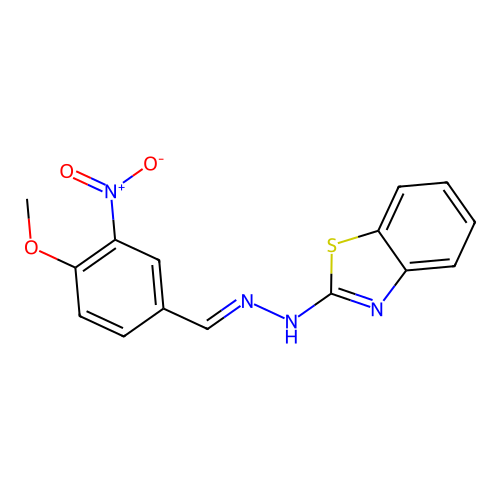 3-Nitro-4-methoxybenzaldehyde 1,3-benzothiazol-2-ylhydrazone structure