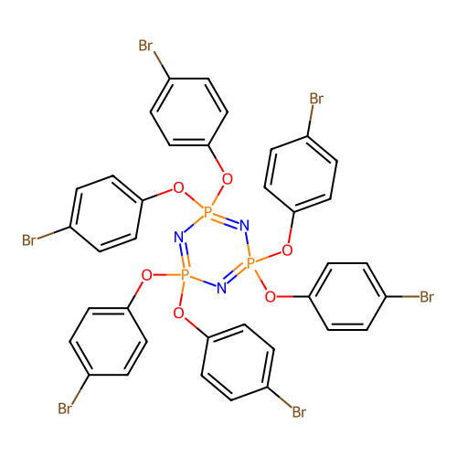 2,2,4,4,6,6-Hexakis-(4-bromo-phenoxy)-,,-(1,3,5,2,4,6)triazatriphosphini NE structure