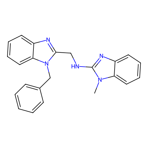 N-[(1-benzyl-1H-benzimidazol-2-yl)methyl]-1-methyl-1H-benzimidazol-2-amine structure