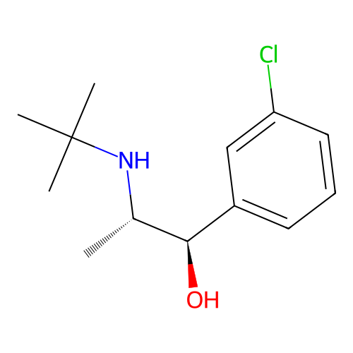 (R*,S*)-2-(T-Butylamino)1-(3-chlorophenyl) propanol structure