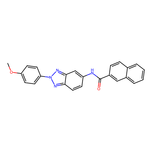 N-[2-(4-methoxyphenyl)-2H-benzotriazol-5-yl]naphthalene-2-carboxamide structure