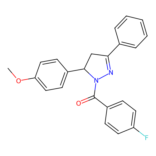 1-(4-fluorobenzoyl)-5-(4-methoxyphenyl)-3-phenyl-4,5-dihydro-1H-pyrazole structure