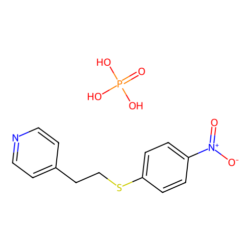 4-[2-(4-Nitrophenyl)sulfanylethyl]pyridine;phosphoric acid structure