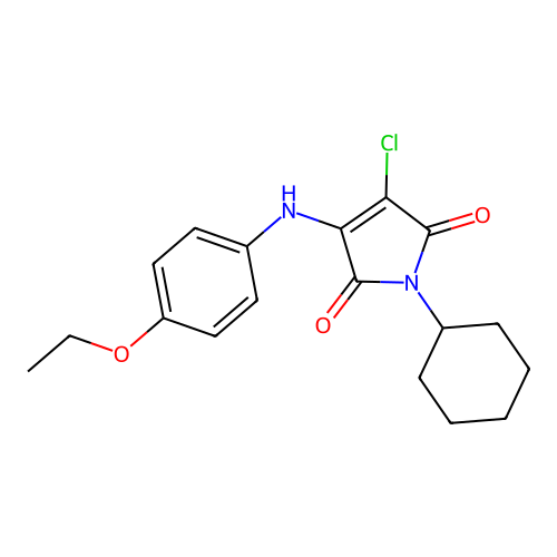 3-Chloro-1-cyclohexyl-4-(4-ethoxy-phenylamino)-pyrrole-2,5-dione structure