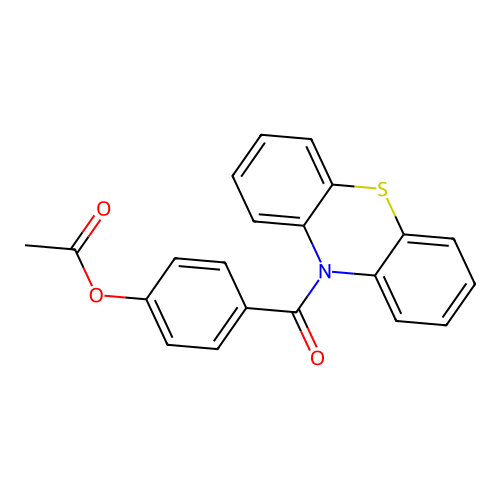 4-(10H-phenothiazine-10-carbonyl)phenyl acetate structure