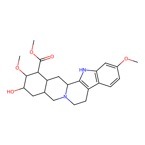 Methyl 18-hydroxy-11,17-dimethoxyyohimban-16-carboxylate structure