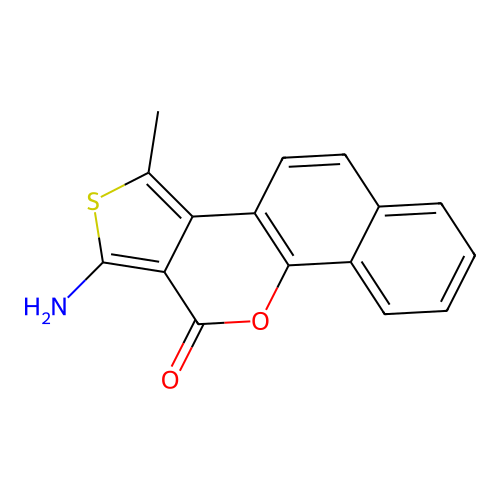 1-Amino-3-methyl-11H-benzo[h]thieno[3,4-c]chromen-11-one structure