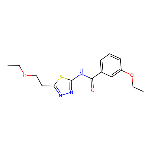 3-ethoxy-N-(5-(2-ethoxyethyl)-1,3,4-thiadiazol-2-yl)benzamide structure