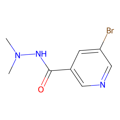5-bromo-N',N'-dimethylpyridine-3-carbohydrazide structure